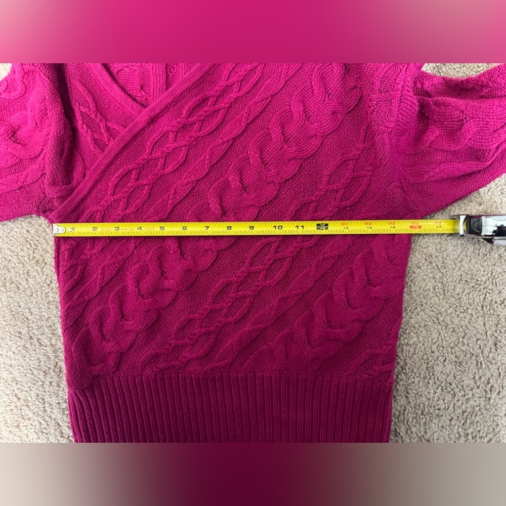 Express Cable Knit Sweater | Fuchsia Pink | Cozy Soft Knit | Size XS - Picture 7 of 7
